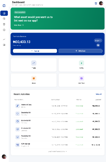 Copaly Tablet Dashboard